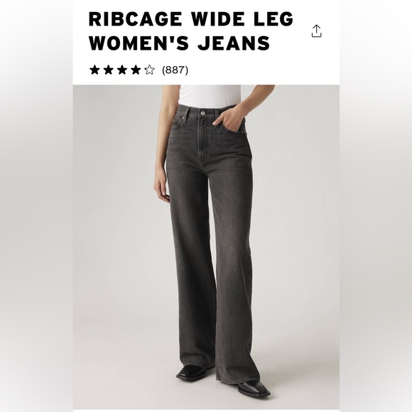 RibCage Wide Leg Black Jeans H223 Swipeup 32x32. New with tags. - Picture 4 of 6